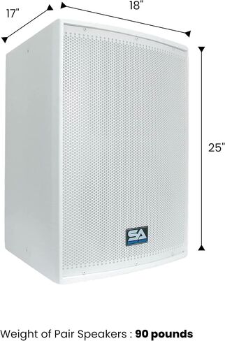 Seismic Audio - Arctic12Single 12-Inch PA Speaker or Floor Monitor - 300 Watts RMS, White in Saudi Arabia
