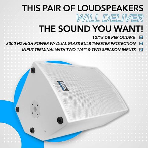 Seismic Audio - Arctic12Single 12-Inch PA Speaker or Floor Monitor - 300 Watts RMS, White in Saudi Arabia