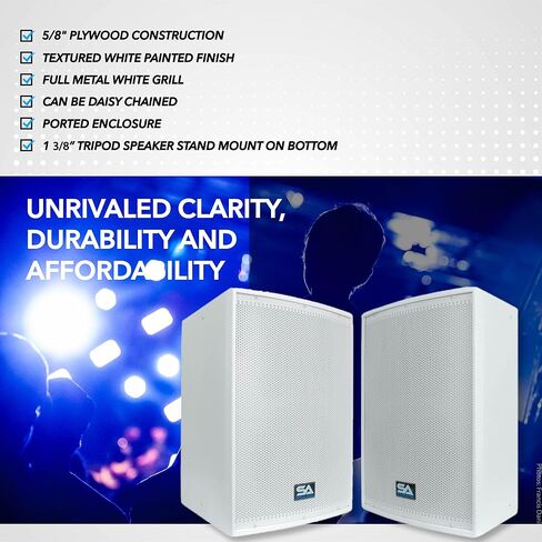 Seismic Audio - Arctic12Single 12-Inch PA Speaker or Floor Monitor - 300 Watts RMS, White in Saudi Arabia