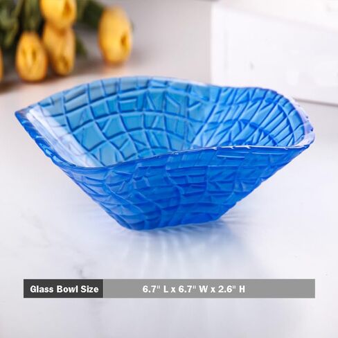 9.8" Glass Fruit Bowl, Candy Dish, Decorative Bowl for Snacks, Salad, Serving Bowl for Kitchen Counter, Pineapple in Saudi Arabia