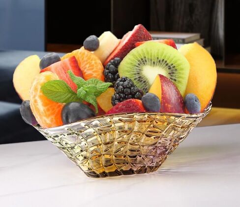 9.8" Glass Fruit Bowl, Candy Dish, Decorative Bowl for Snacks, Salad, Serving Bowl for Kitchen Counter, Pineapple in Saudi Arabia