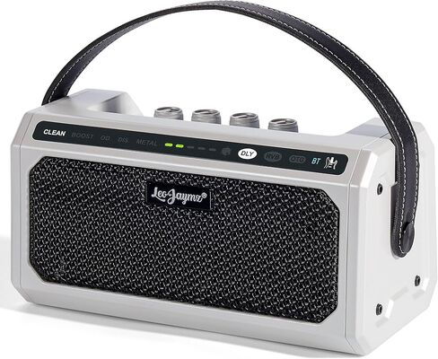 Leo Jaymz 15W Portable Electric Guitar Amp with BT, Rechargeable Battery, Built-in Effects Reverb, Overdrive, EQ, Woodgrain Finish, and 6.35mm Headphone Jack (AG-15) in Kuwait