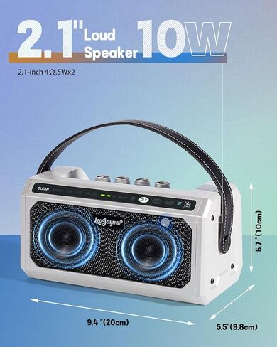 Leo Jaymz 15W Portable Electric Guitar Amp with BT, Rechargeable Battery, Built-in Effects Reverb, Overdrive, EQ, Woodgrain Finish, and 6.35mm Headphone Jack (AG-15) in Kuwait