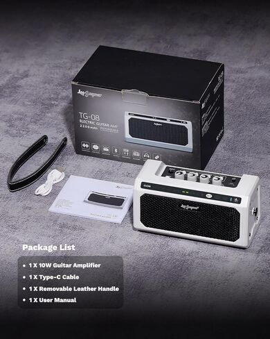 Leo Jaymz 15W Portable Electric Guitar Amp with BT, Rechargeable Battery, Built-in Effects Reverb, Overdrive, EQ, Woodgrain Finish, and 6.35mm Headphone Jack (AG-15) in Kuwait