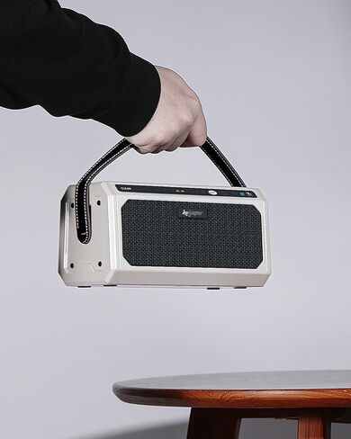 Leo Jaymz 15W Portable Electric Guitar Amp with BT, Rechargeable Battery, Built-in Effects Reverb, Overdrive, EQ, Woodgrain Finish, and 6.35mm Headphone Jack (AG-15) in Kuwait