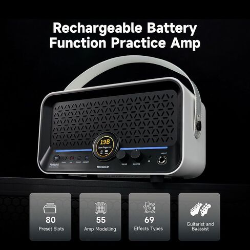 Mooer F15i Guitar Guitar AMP 15W مع تطبيق التأثيرات ، عمر بطارية 6 ساعات ، 55 أمبير طراز 66 أنواع الآثار ، حلقة/طبل/تعديل/تأخير ، لعازف الجيتار وعازف الجيتار in Kuwait