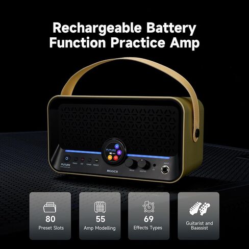 Mooer F15i Guitar Guitar AMP 15W مع تطبيق التأثيرات ، عمر بطارية 6 ساعات ، 55 أمبير طراز 66 أنواع الآثار ، حلقة/طبل/تعديل/تأخير ، لعازف الجيتار وعازف الجيتار in Kuwait