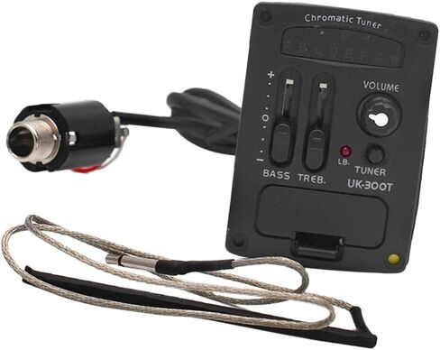 Generic UK-300T Cable-Based EQ Preamp with Piezo for Ukulele Use, Black, 53cm in Saudi Arabia