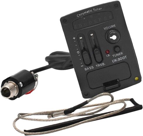Generic UK-300T Cable-Based EQ Preamp with Piezo for Ukulele Use, Black, 53cm in Saudi Arabia