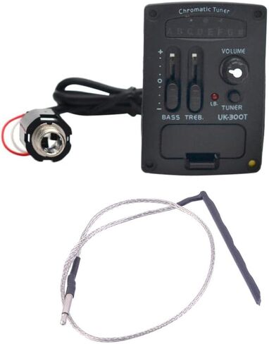 Generic UK-300T Cable-Based EQ Preamp with Piezo for Ukulele Use, Black, 53cm in Saudi Arabia