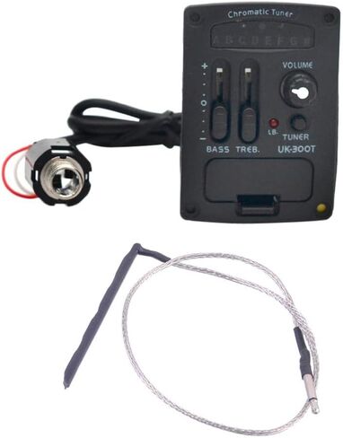 Generic UK-300T Cable-Based EQ Preamp with Piezo for Ukulele Use, Black, 53cm in Saudi Arabia