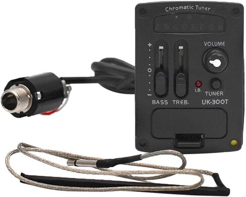 Generic UK-300T Cable-Based EQ Preamp with Piezo for Ukulele Use, Black, 53cm in Saudi Arabia
