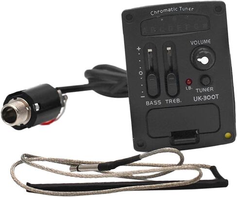 Generic UK-300T Cable-Based EQ Preamp with Piezo for Ukulele Use, Black, 53cm in Saudi Arabia