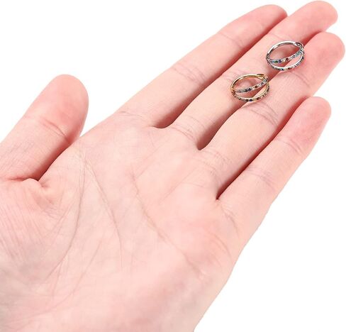 16g Daith Earrings Hoop Earrings Silver Nose Hoops Double Open Stack 16 Gauge Septum Hoop CZ&Opal Seamless Septum Clicker 8mm Septum Ring Surgical Steel Helix Earring Rook Earrings Nose Rings in Saudi Arabia