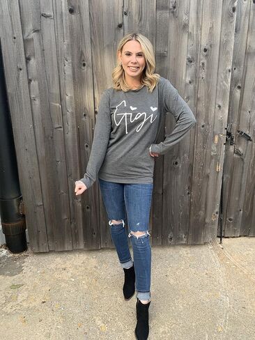 ALLTB Gigi Sweatshirt Women Gigi Heart Graphic Sweater Gifts for Grandma Nana Pullover Top Casual Long Sleeve Tee Tops in Kuwait