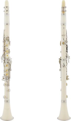 Mendini by Cecilio B Flat Clarinet للمبتدئين ، Ebonite BB Clarinet مع براميل قابلة للاستبدال ، 10 قصب ، حامل ، كتاب جيب ، لسان حال ، حالة صلبة ، قفازات (أسود) in Kuwait