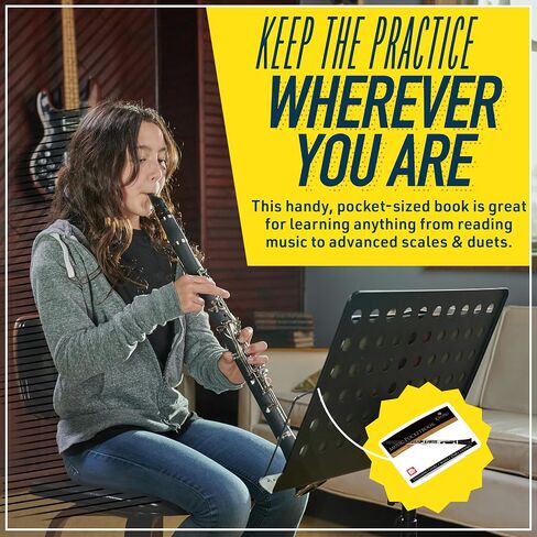 Mendini by Cecilio B Flat Clarinet للمبتدئين ، Ebonite BB Clarinet مع براميل قابلة للاستبدال ، 10 قصب ، حامل ، كتاب جيب ، لسان حال ، حالة صلبة ، قفازات (أسود) in Kuwait
