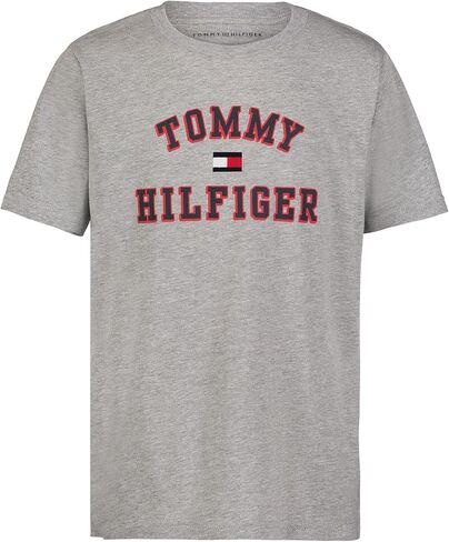 Tommy Hilfiger Boys' Short Sleeve Graphic Crew Neck T-Shirt, Soft, Comfortable, Relaxed Fit, Varsity Navy Blazer, 8 in Saudi Arabia