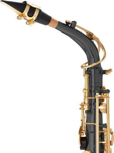 Mendini By Cecilio Alto Saxophone for Beginners, E Flat Tenor Saxophone for Students Musicians with Tuner, Mouthpiece, Case, 10 Reeds, Grease, Cleaning Cloth & Rod, Gloves, Strap, Book (Black Gold) in Saudi Arabia