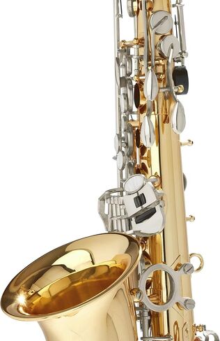 Mendini By Cecilio Alto Saxophone for Beginners, E Flat Tenor Saxophone for Students Musicians with Tuner, Mouthpiece, Case, 10 Reeds, Grease, Cleaning Cloth & Rod, Gloves, Strap, Book (Black Gold) in Saudi Arabia