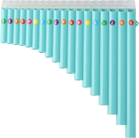 18 PIPES PAN FLUTE C KEY-تصميم أداة للعب السهل ، مثالي للطلاب وصديق التعلم (الأسود) in Saudi Arabia