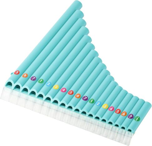 18 PIPES PAN FLUTE C KEY-تصميم أداة للعب السهل ، مثالي للطلاب وصديق التعلم (الأسود) in Saudi Arabia