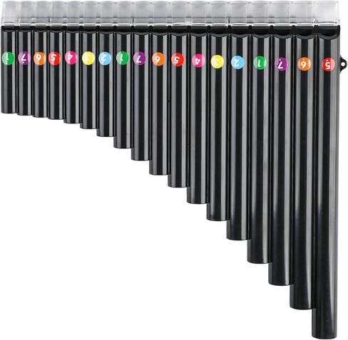 18 Pipes Pan Flute C Key - Instrument Design for Easy Play, Perfect for Students and Learning-Beginner-Friendly (Black) in Saudi Arabia