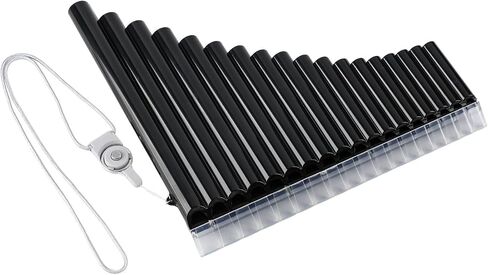 18 Pipes Pan Flute C Key - Instrument Design for Easy Play, Perfect for Students and Learning-Beginner-Friendly (Black) in Saudi Arabia