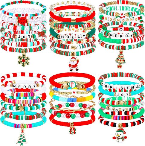 40 Pcs Surfer Heishi Bracelets Colorful Friendship Adjustable Clay Bead Bracelets Festive Stretch Jewelry for Women (Black History) in Saudi Arabia