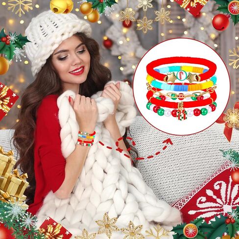 40 Pcs Surfer Heishi Bracelets Colorful Friendship Adjustable Clay Bead Bracelets Festive Stretch Jewelry for Women (Black History) in Saudi Arabia