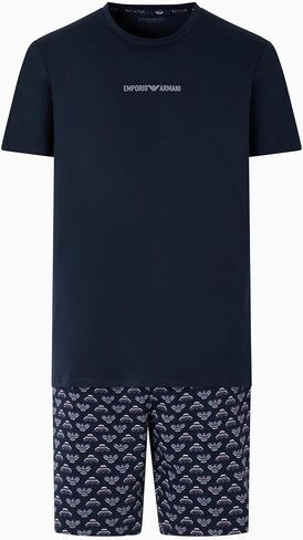 Emporio Armani Men's Grol Bold Cotton Cotton Pajama Short and tee set in Kuwait
