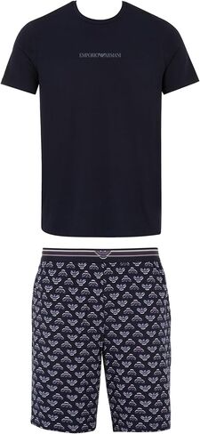 Emporio Armani Men's Grol Bold Cotton Cotton Pajama Short and tee set in Kuwait