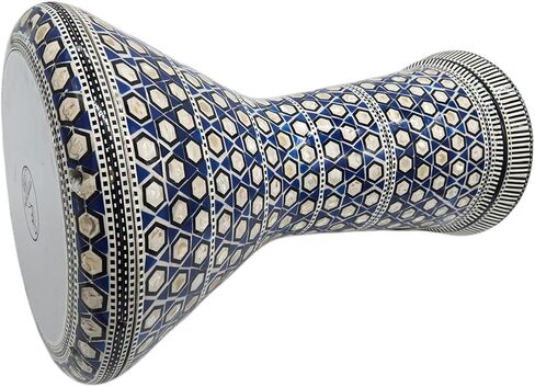 The Gawharet El Fan 18.5 "Darbuka Doumbek Drum Sombaty Size with Blue Blue Pearl (White Sun) in Kuwait