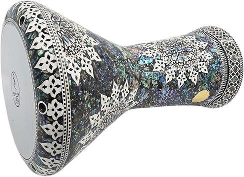The Gawharet El Fan 18.5 "Darbuka Doumbek Drum Sombaty Size with Blue Blue Pearl (White Sun) in Kuwait