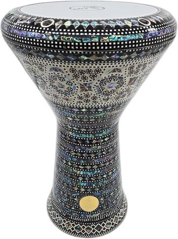 The Gawharet El Fan 18.5 "Darbuka Doumbek Drum Sombaty Size with Blue Blue Pearl (White Sun) in Kuwait
