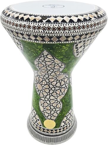 The Gawharet El Fan 18.5 "Darbuka Doumbek Drum Sombaty Size with Blue Blue Pearl (White Sun) in Kuwait