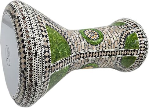 The Gawharet El Fan 18.5 "Darbuka Doumbek Drum Sombaty Size with Blue Blue Pearl (White Sun) in Kuwait
