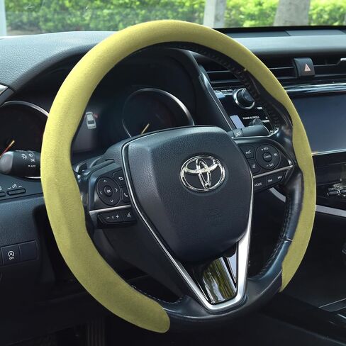 Suede Steering Wheel Cover, Universal 15 Inch Premium Non-Slip Steering Wheel Cover Gray in Kuwait