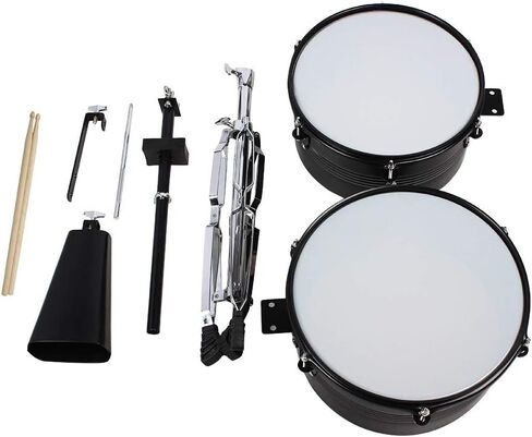 Lykos Percussion 13" & 14" Timbales Drum Set with Stand and Cowbell… (Black) in Saudi Arabia