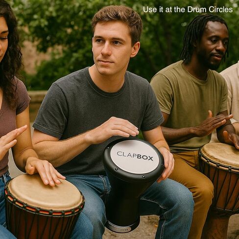 Clapbox Darbuka Hand Drum, A Percussion Instrument good for Beginners or Professionals, NOT MADE IN CHINA, The most reviewed Hand Drums brand Worldwide (Black) in Kuwait