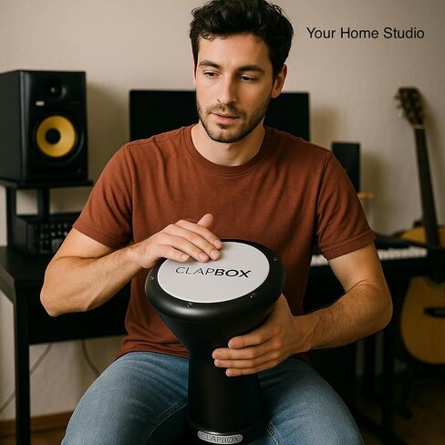 Clapbox Darbuka Hand Drum, A Percussion Instrument good for Beginners or Professionals, NOT MADE IN CHINA, The most reviewed Hand Drums brand Worldwide (Black) in Kuwait