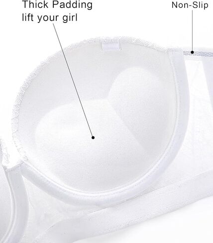 Longline Strapless Push Up Bras for Women Multiway Padded Uplift Corset Lace Bra Underwire Support in Kuwait