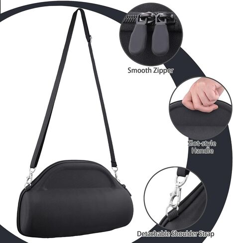 CO2CEA CASE لـ JBL Charge 6 مكبر صوت بلوتوث محمول مقاوم للماء ، علبة سفر صلبة مع حزام كتف قابل للفصل (العلبة السوداء) in Kuwait