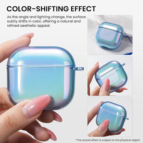 ORNARTO for AirPods 4 Case, Drop-Resistant TPU, 2024 Edition with LED Visible Bling Cover for AirPods 4th Gen, Iridescent Purple in Saudi Arabia