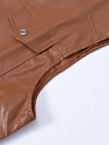 Men's Biker Motorcycle Faux Leather Vest Sleeveless Jacket in Saudi Arabia
