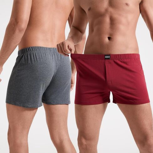 الملاكمين للرجال القطن-S-2XL ، 3 عبوات ، عبوة منفصلة ، شورت ملاكم داخلي متماسكة ، مجموعات قصيرة ، بيجامات in Saudi Arabia
