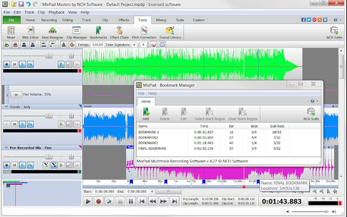 برنامج تسجيل MixPad Multitrack لخلط الصوت وإنتاج الموسيقى [تنزيل] in Kuwait