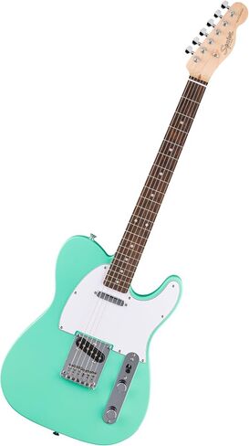 Fender Squier لاول مرة سلسلة Telecaster Electric Guitar ، الجيتار المبتدئين ، ضمان لمدة عامين ، ويشمل دروسًا مجانية ، ورغوة البحر الأخضر مع الانتهاء من الساتان يوريتان in Saudi Arabia