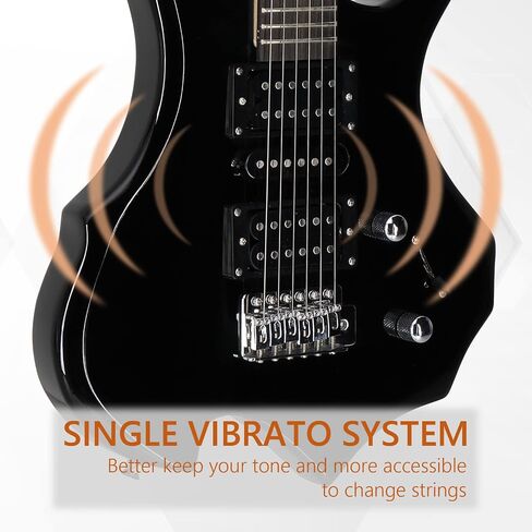 Ktaxon Burning Fire Design Design lectral Kit ، 36 بوصة HSH Pickup Electric Guitar Guitar Guitar مع مكبر للصوت ، لوحة أصابع خشب الورد ، مفتاح بيك آب 5 طرق (أسود) in Kuwait