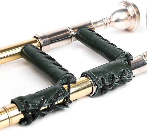Trombone Hand Guard Slide Guard. Genuine leather protection. Trombone grip hand wrap. Moist, dirt, oil protection. Protective pad. Leather accessories & Protection (Green) in Kuwait